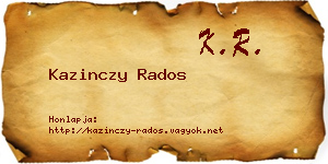 Kazinczy Rados névjegykártya